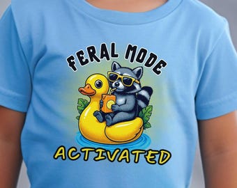 Funny Summer Vacation Kids PNG Bundle, Feral Mode Activated Designs