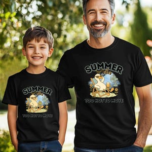 Summer Goose Vibes PNG-bundel – grappige Lazy Duck-clipart, sublimatieontwerpen, zomershirt-graphics, te warm om te bewegen, retro schattige dierenkunst