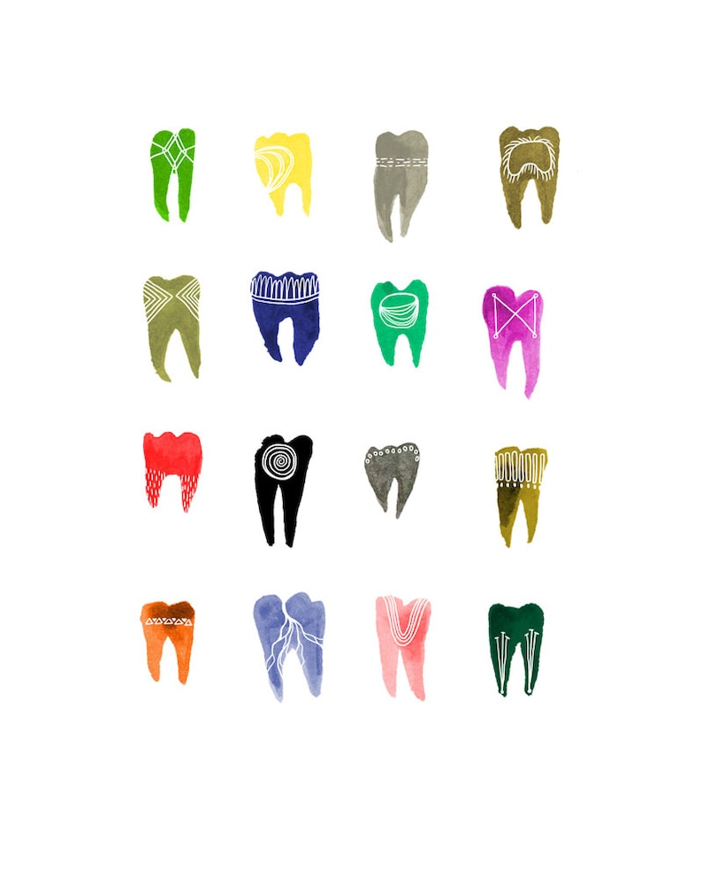 Colorful Symbolic Teeth, 8x10 Print - Etsy