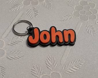 Chaveiro personalizado com nome impresso em 3D – Chaveiro com letras em negrito personalizadas