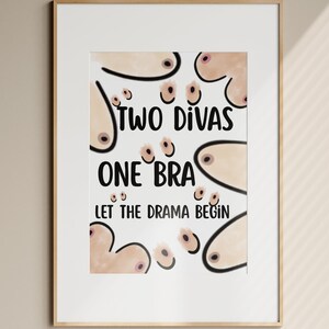 Funny Breast Poster – Cheeky Wall Art with Breasts | Feminist Decor, Humorous Art, Gift for Women, Gift for Best Friend