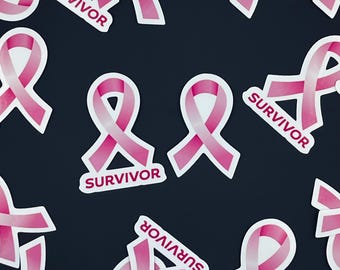 Breast Cancer Awareness Sticker: Pink Ribbon Vinyl Decal