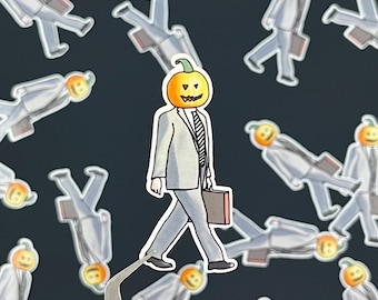 Dwight Schrute Pumpkin Sticker: Water-Resistant Fall Sticker