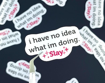 Funny "I Have No Idea What I'm Doing. Slay" Sticker - Water-Resistant Vinyl Decal