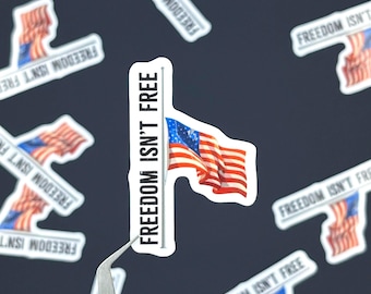 Half-Staff American Flag Sticker: Patriotic Military Memorial Decal