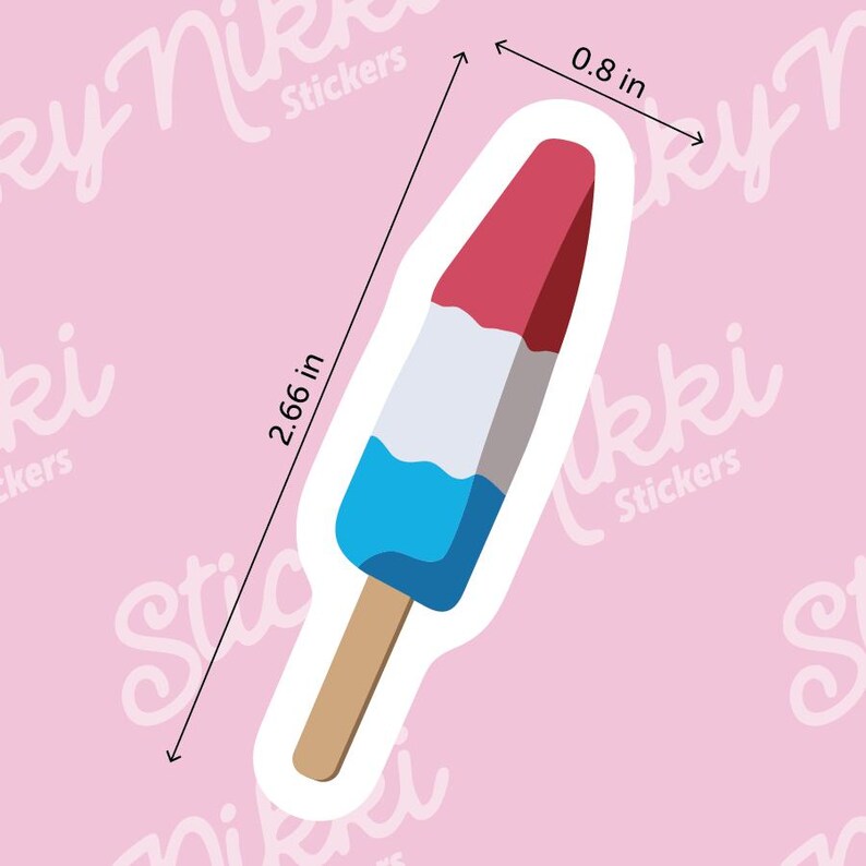 Bomp Pop Sticker Bomb Pop Sticker: Patriotic Red White & Blue, Water Resistant - Etsy