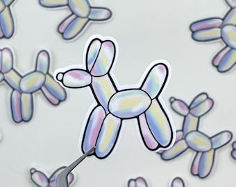 Hand-Drawn Balloon Dog Sticker: Water-Resistant Vinyl Decal