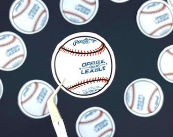 Hand-Drawn Baseball Sticker – Water-Resistant Vinyl, Sports Decal, Laptop, Water Bottle, Scratch-Resistant, Durable