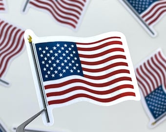 American Flag Sticker: Water-Resistant Vinyl USA Decal