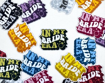 In My Bride Era Sticker: Retro Groovy Bachelorette Party Favor