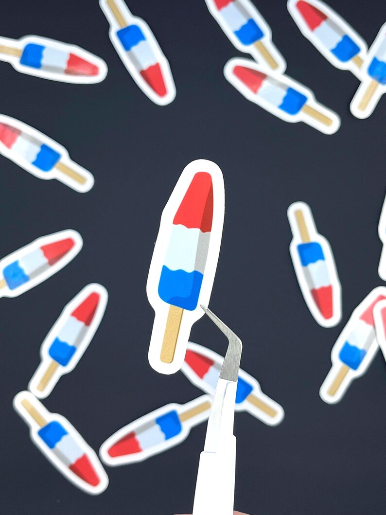 Bomp Pop Sticker Bomb Pop Sticker: Patriotic Red White & Blue, Water Resistant - Etsy