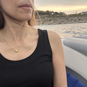 Heart Satellite Gold or Silver Necklace, Minimalist Necklace for Women, Dainty Pendant Necklace, Birthday gift