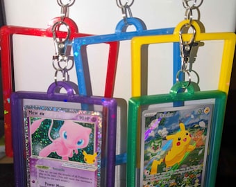 TCG Toploader Keychain Bag Charm Bumper | Clip-On Card Protector & Display Holder for Trading Cards