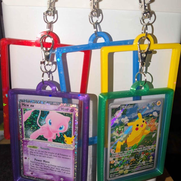 TCG Toploader Keychain Bag Charm Bumper | Clip-On Card Protector & Display Holder for Trading Cards