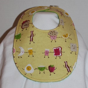 Dancing Breakfast Flannel / Terry Cloth Bib image 1