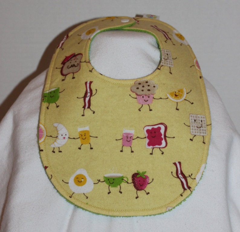 Dancing Breakfast Flannel / Terry Cloth Bib image 1