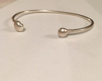 Silver Nugget Cuff- open face cuff, silver cuff, cuff bracelet, handmade bracelets, silver nugget, sterling silver, stacking bracelet,