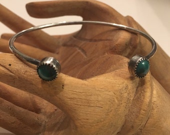 Turquoise Open Face Cuff- turquoise bracelet, turquoise cuff, gemstone cuff, sterling silver, sterling cuff, inner earth jewelry, cuff brace