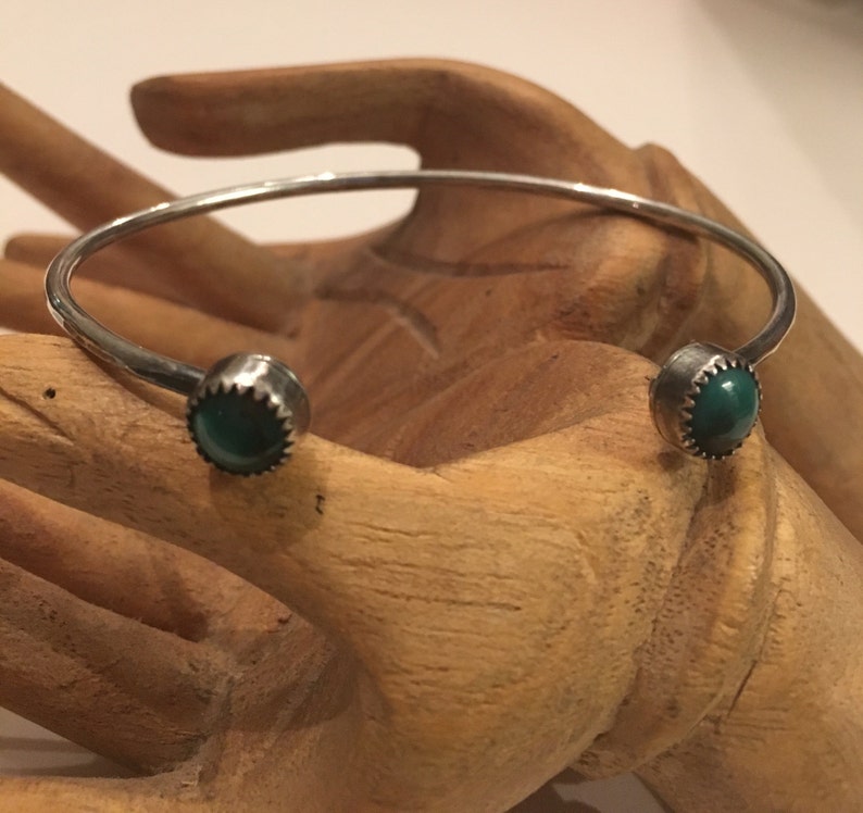 Turquoise Open Face Cuff turquoise bracelet, turquoise cuff, gemstone cuff, sterling silver, sterling cuff, inner earth jewelry, cuff brace image 1