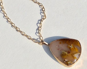 Fiery Moss Agate Necklace- moss agate, agate cabochons, moss agate necklace, agate jewelry, bohemian jewelry, earthy jewelry, gemstones