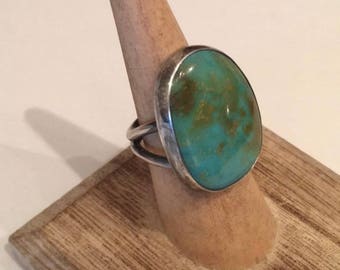 Kingman Turquoise Ring- turquoise ring, kingman turquoise cabochon, turquoise jewelry, earthy organic, southwestern jewelry, sterling ring