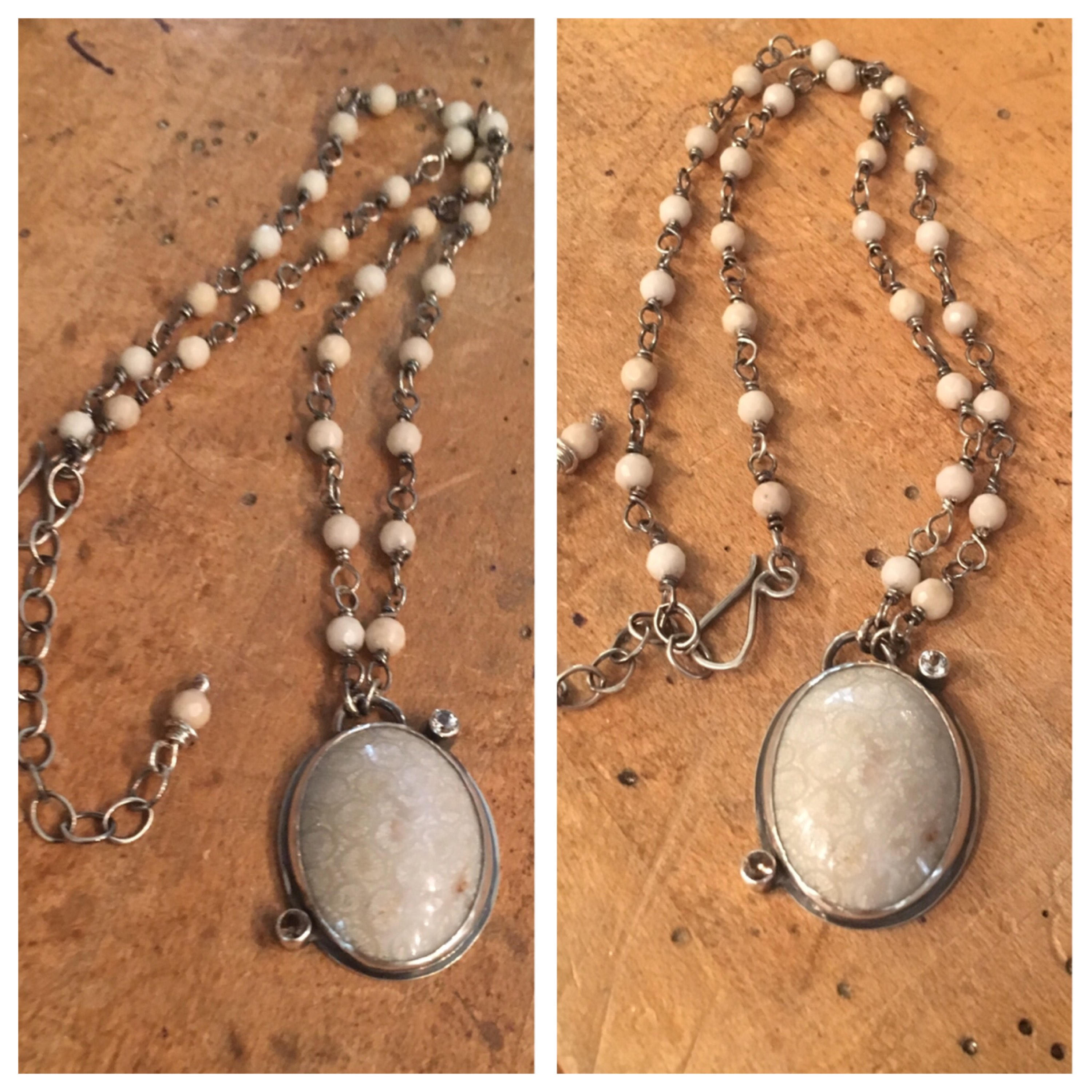 Fossil Coral Necklace Fossil Coral Handmade Necklace Etsy Ireland