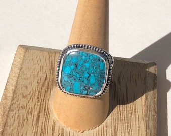 Blue Kingman Turquoise Ring - Kingman Turquoise, Turquoise cabochon, handmade ring, turquoise ring, turquoise jewelry, inner earth jewelry