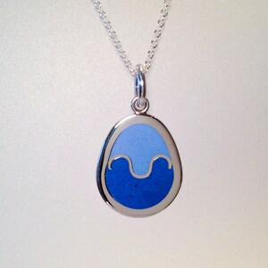 Enameled Silver Egg Pendant II