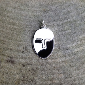 Champleve Enameled Phantom Opera Mask Pendant
