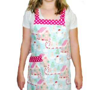 Girl Christmas Apron, Matching Aprons, Christmas, Gingerbread House Customize Birthday Gift, Personalize With Name, Daughter AGFT 1229 image 1