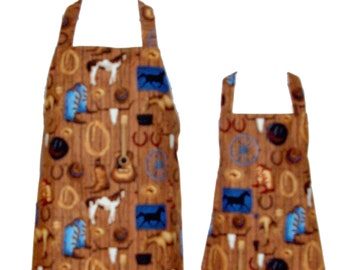 Western Matching Aprons, Cowgirl Up, Mom, Daughter, Son,  Horse Lover, Breeder, Groomer, Custom Personalize Wife  Gift, With Name, AGFT 849