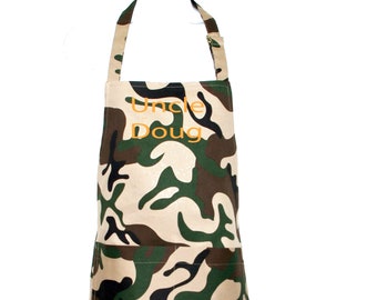 Personalized Deluxe Grilling Apron in Camo Camouflage  Gifts for Dad  Gifts for Men  Dad Gifts