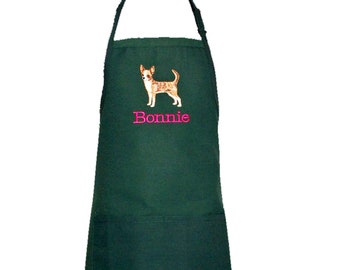 Love My Chihuahua Dog Apron, Custom Birthday, Grandparent, Mother Fathers Day Personalized Gift, With Name, Breeders, Groomers,  AGFT 537