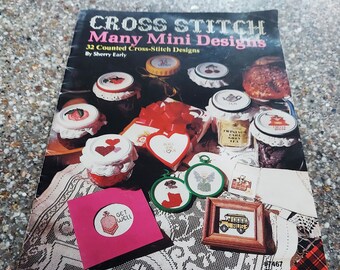 Cross Stitch Many Mini Designs  Booklet, 332 Counted Designs, Written By Sherry Earl, # 7467 Plaid, Printed 1981, Out Of Print