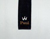 Bowling Towel, For Dad Friend Buddy Hubby, Personalized With Name, No Shipping Charge, Bowling Pins Ball, Ready To Ship TODAY, AGFT 152