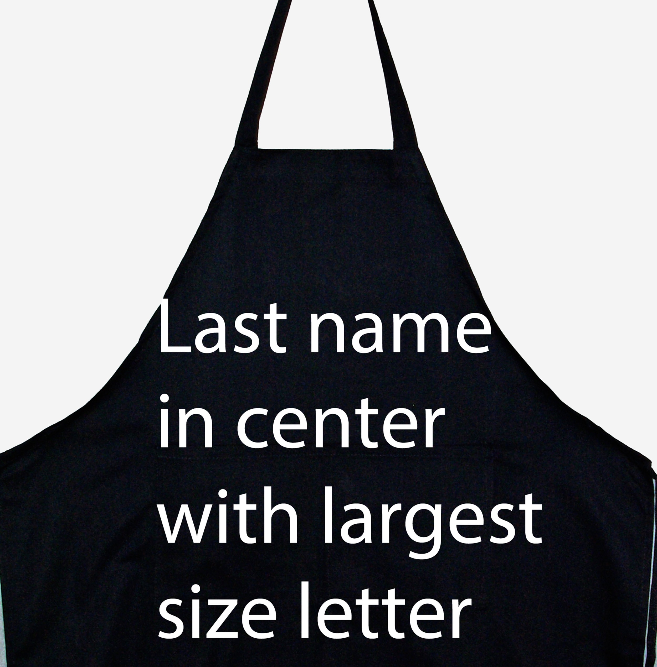 Written Aprons Monogrammed Apron, Elegant Script Three Letter Initial, Personalized ...