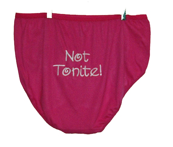 Granny Panties, Not Tonite, Tonight, Bridal Lingerie Shower, for Bride,  Wife, Bachelorette Party Funny Gag Gift, Large Size AGFT 1089 