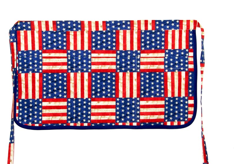 Ships TODAY AGFT 535 Waitress Dollar Dance Wedding Funny Money Red White Blue Apron Craft Patriotic Short Waist Apron Vendor Half