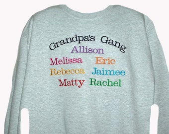 Grandpa Gang Sweatshirt, 10 names