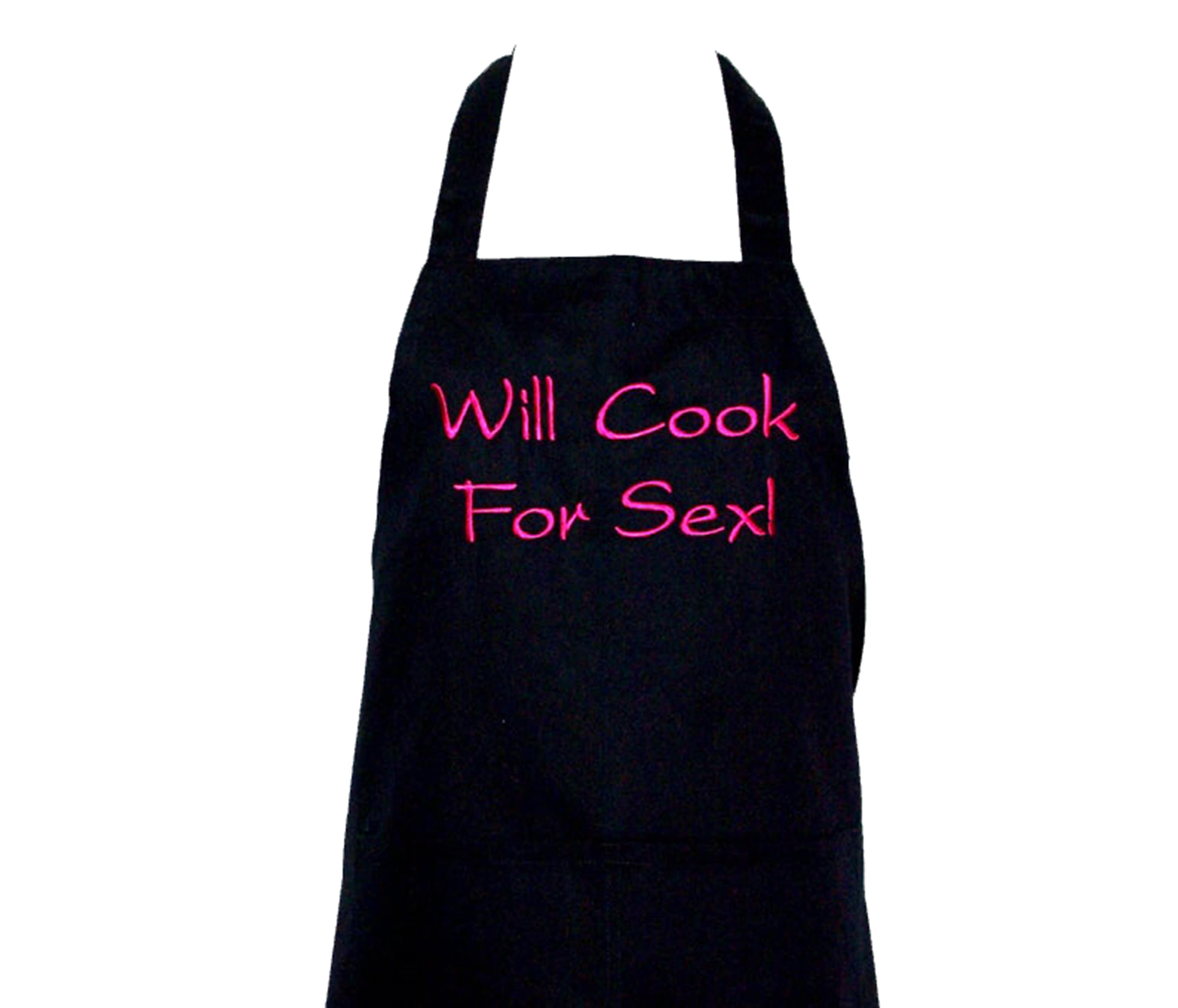 Funny Sexy Apron Will Cook for Sex Gag Gift for Bride image