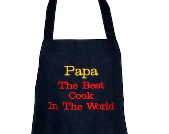 Best Cook World Long Apron, Custom Birthday, Fathers Day Gift, Dad, Personalize With Name, BBQ, Barbecue Grill Chef, AGFT 621