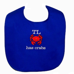 Has Crabs, Funny Adult Bib With Crab, Pubic Lice, Birthday Party Gag Gift Exchange, Boss, Dad, Friend, Partner, Wife, Sis, Husband, AGFT 856