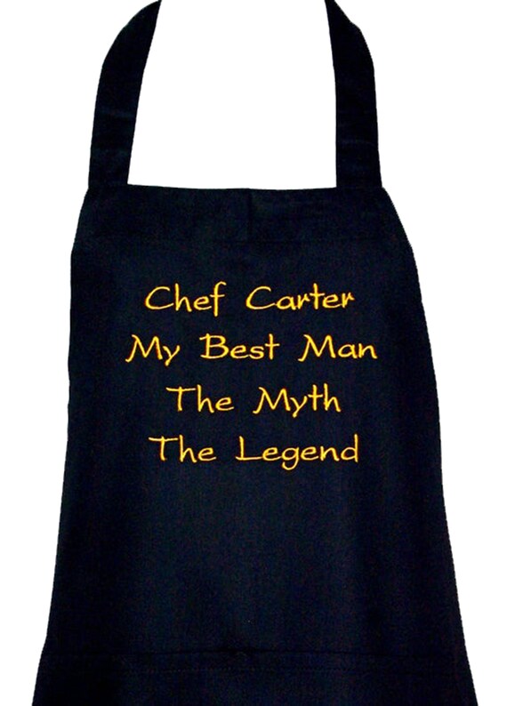 Funny Apron, Best Man, Myth, Legend Apron, Custom Personalize Groomsman Birthday Gift, Friend, Boss, Partner, Hubby, Ships TODAY, AGFT 782