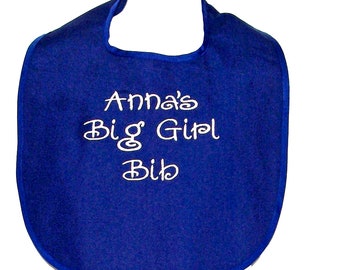 Funny Adult Bib, Big Girl, Custom Birthday Gag Gift Exchange, Clothing Protector, Woman, Friend, Boss, Sis, Personalize With Name, AGFT 1299