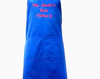 Mom Apron, Worlds Best, Personalize With Gram, Momma, Mommy, Gramma,  Auntie, Yia Yia, Abuela, MeMaw, Nannie, Oma, Ships TODAY, AGFT 1021