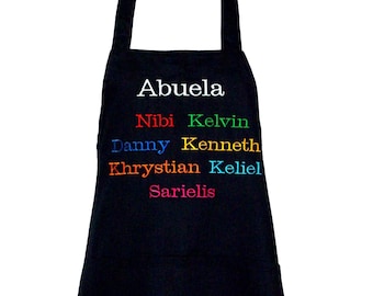 Abuelita Apron, Personalize Eight Grandkids Names, Custom Gift For Grandparent, Gramps, Gram, Nannie, MaMa, Mammie, AGFT 1237