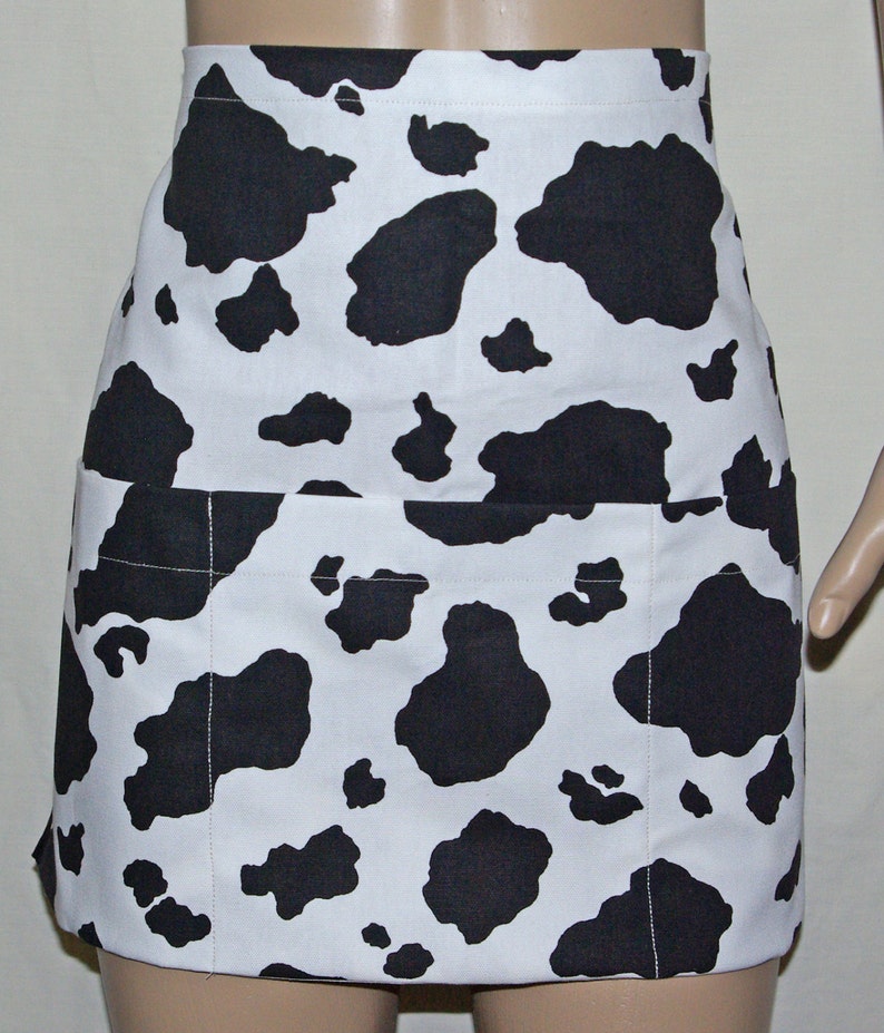 AGFT 278 Dollar Dance Money Country Wedding Ships TODAY Bridal Shower Short Apron Waist Vendor Black White Cow Print Craft Show