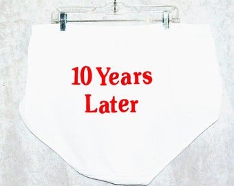 Granny Panties, 10 Years Later, Gag Gift Exchange, Anniversary Wedding, Bridal Lingerie Shower, Bachelorette Party, Cotton Gift, AGFT 056