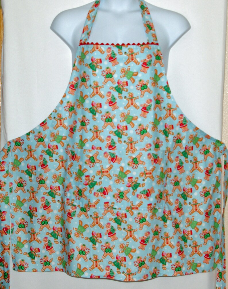 Plus Size Christmas Apron Extra Large Gingerbread Kids Etsy