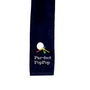 PopPop Golf Towel, Funny, Par Custom Grandparent Birthday Gift, Personalized With Name, Golf Buddy, Dad, Nana, Boss, Ships TODAY, AGFT 824